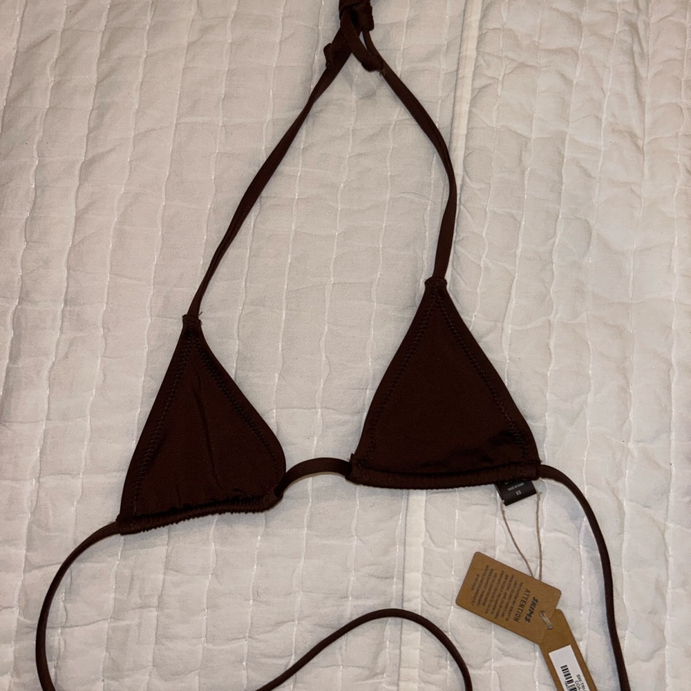 SKIMS Cocoa Brown Bikini Top NWT